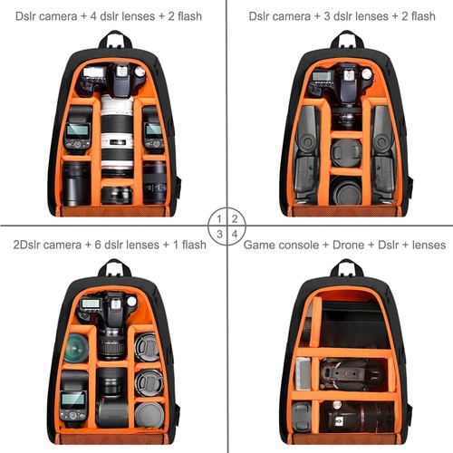 Zaino per fotocamera - (nero),
